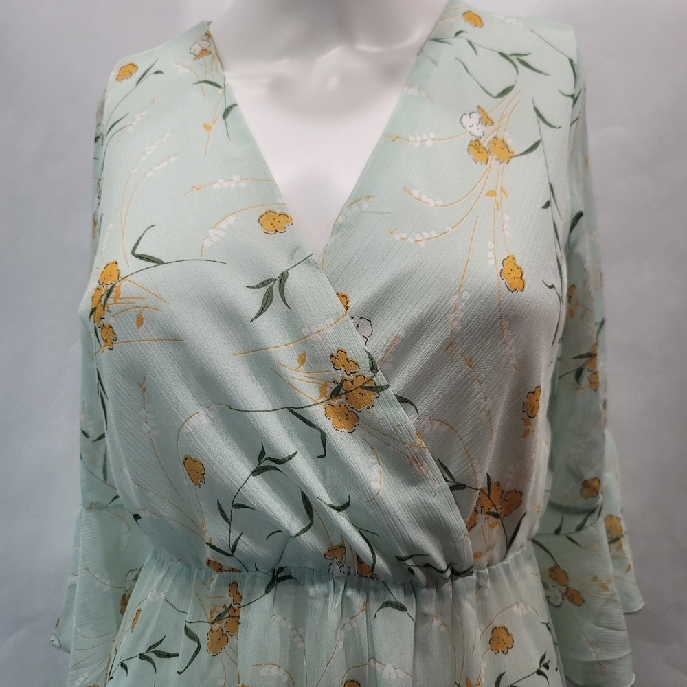 Floral Maxi Dress V Neck High Waist Chiffon Sz S NWT - Picture 16 of 17